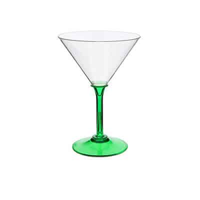 Acrylic green martini glass blank in 7 ounces.