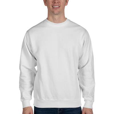 White fleece crewneck sweatshirt blank.