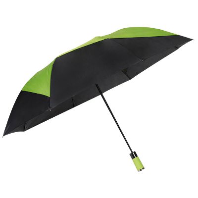46 inch black with lime pinwheel design umbrella.