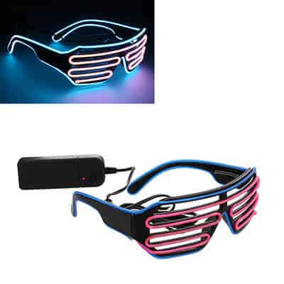 Plastic blue and pink EL wire slotted glow shades blank.
