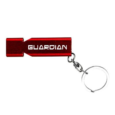 Safety whistle keychain with custom logo.