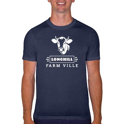 Customizable strong navy t-shirt with logo.