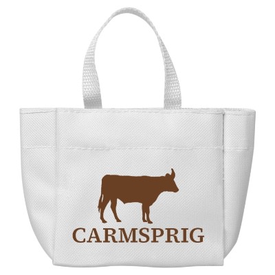 White polyester custom sprout tote bag.