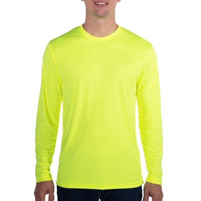 Blank long sleeve tee in safety green.