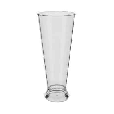 Acrylic clear beer glass blank in 16 ounces.