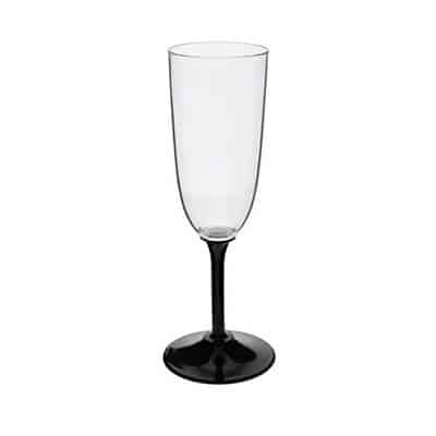 Acrylic black champagne glass blank in 7 ounces.