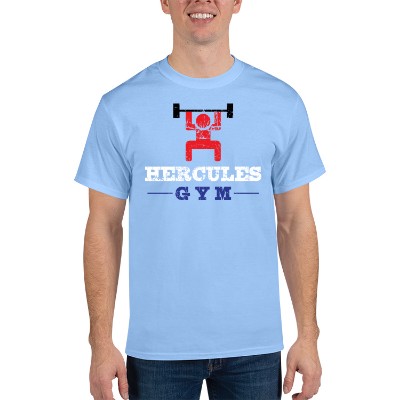 Light blue personalized full color shirt.