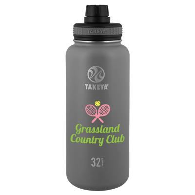 Graphite stainless bottle with full color logo.