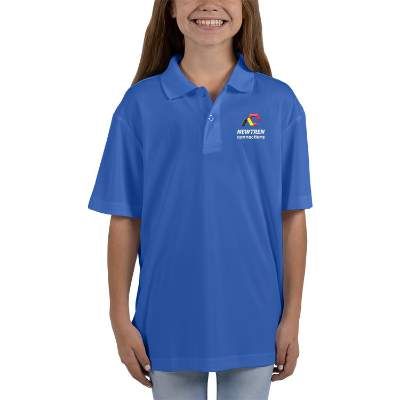 Personalized full color true royal youth performance polo