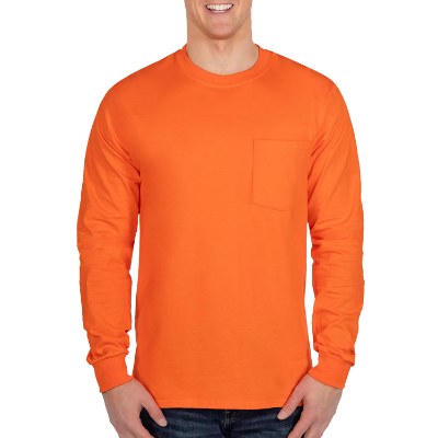 Blank orange long sleeve t-shirt.