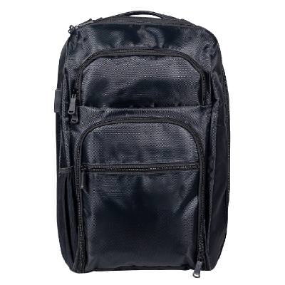Blank black laptop backpack.