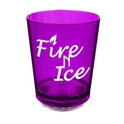 Arcylic purple drinking glass with custom logo in 12 ounces.