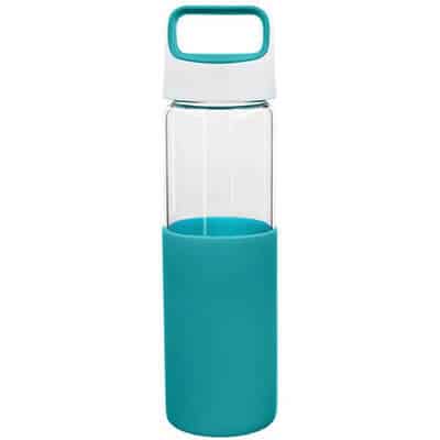 Glass aqua water bottle blank in 20 ounces.