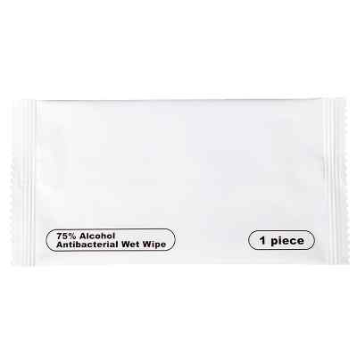 Blank single use alcohol wipe available in bulk.