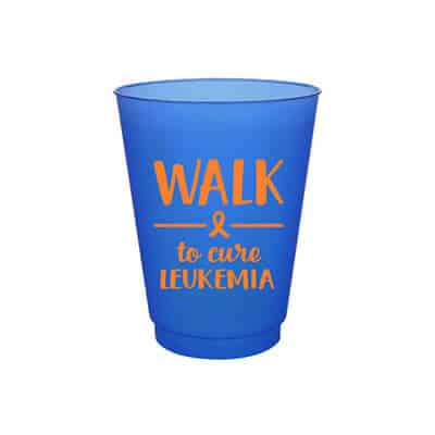 12 oz. customizable colored frosted plastic cup. 
