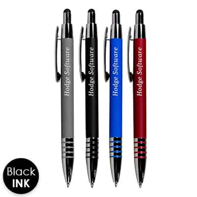 Chrome accented pens with engraved logo.