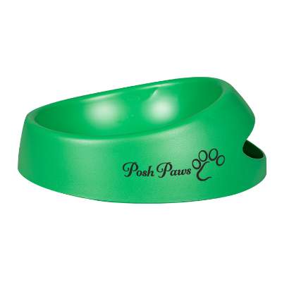 Green small scoop it bowl with custom promotional logo. 
