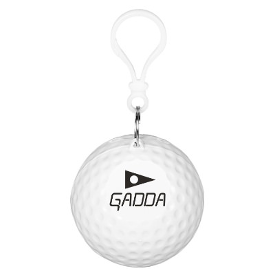 Easy store golfers poncho with custom imprint. 