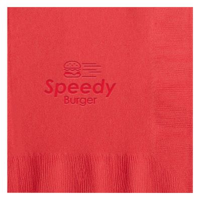 3Ply tissue burgundy debossed dinner napkins promotional.