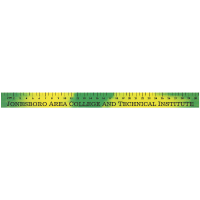Orange To Yellow mood changing 30 centimeter ruler with logo.