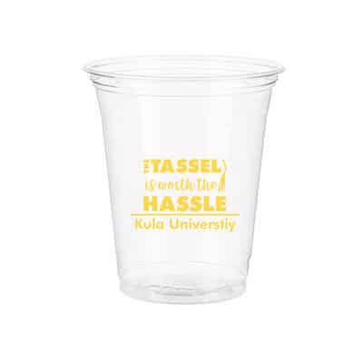 12/14 oz. customizable soft sided clear plastic cup.