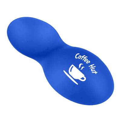 Translucent blue measure-up double measure scoop with custom logo.