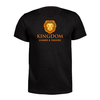Black personalized full color triblend printed t-shirt.