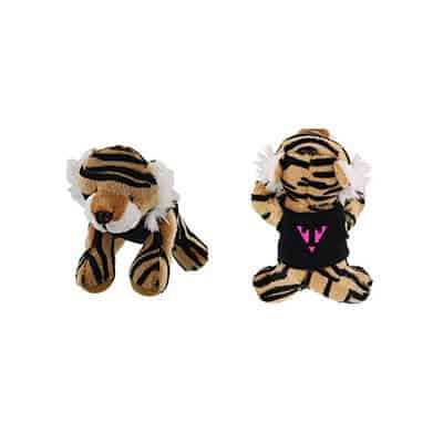 Plush and cotton black zoo friends tiger with custom imprint.