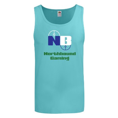 Personalized scuba blue tank with full color imprint.