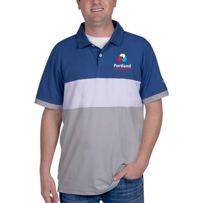 Personalized navy & shade full color men's polo