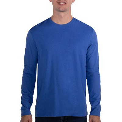 Blank blue heather long sleeve t-shirt.