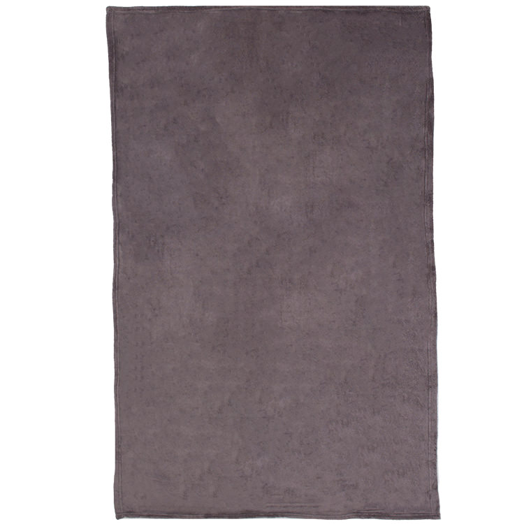 Blank plush blanket with satin ribbon.