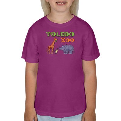 Custom boysenberry youth t-shirt with full color logo.
