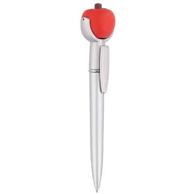 Foam and plastic apple stress reliever pen top.
