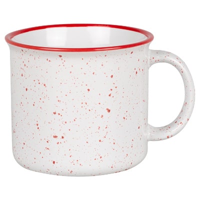 Ceramic red coffee mug with c-handle blank in 15 ounces.