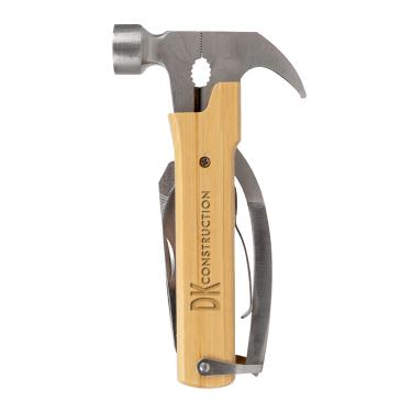 Engraved 12-in-1 hammer with a personalized logo.