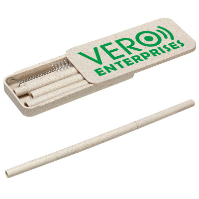 Eco straw kit with custom imprinted logo.