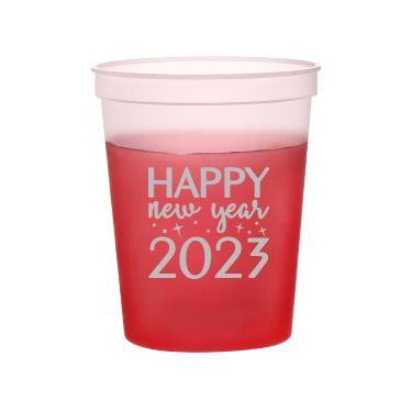 16 oz. customizable color changing plastic stadium cup.