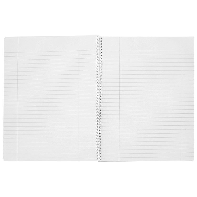 Blank wide rule notebook.