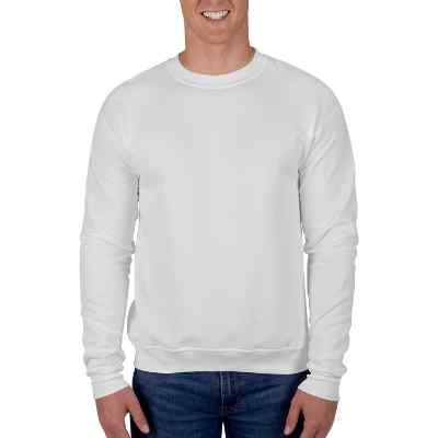 Blank white Ecosmart crewneck sweatshirt.