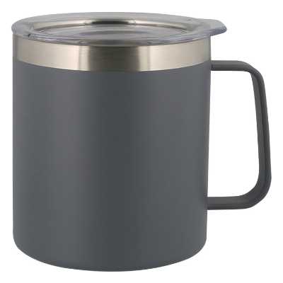 Stainless charcoal camp mug blank in 15 oz.