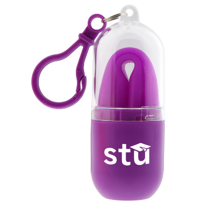 Purple straw kit with custom logo on case.