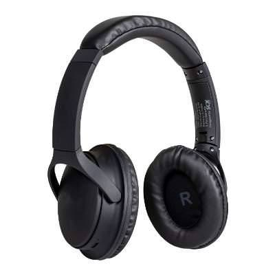 Blank black plastic headphones available in bulk.