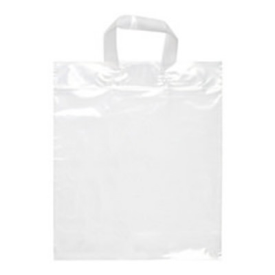 Plastic clear medium soft handle loop recyclable bag blank.