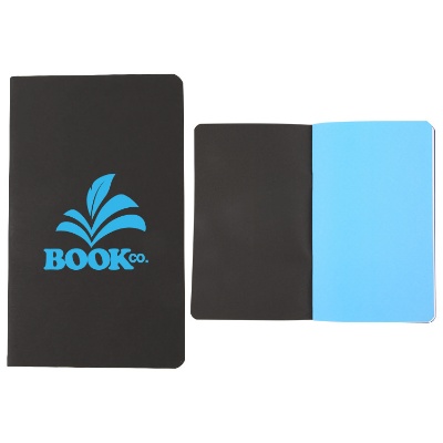 Paper black and red accent memo book with personal logo.