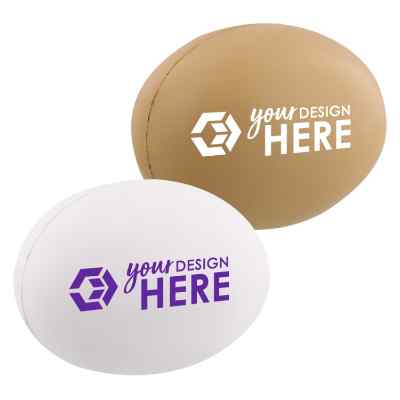 Foam brown egg stress ball with imprinting.