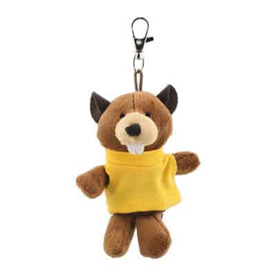 Plush and cotton yellow wild bunch key tag beaver blank.