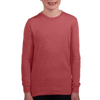 Blank red frost long sleeve tee.