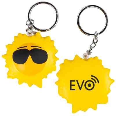 Sun stress ball keychain with your branded logo.