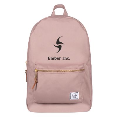 Polycanvas pink backpack with custom logo.